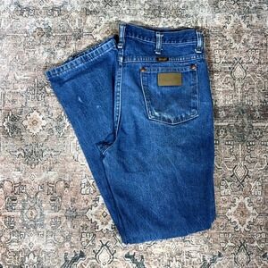 Vintage Wrangler Cowboy Cut 936PWD Jeans Men's 34x30 Blue Denim Faded Straight